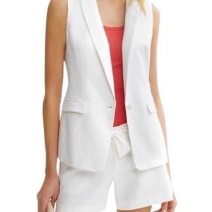 White Sleeveless Blazer